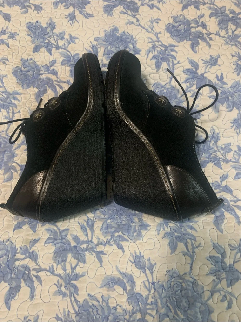Sofft Black Wedge Lace-Up Booties
